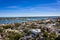 Aerial view Saint Augustine harbor and bridge of lions