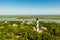 Aerial view of Saint Augustine Lighthouse at Anastasia Island in Florida