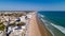 Aerial view of Saint Gilles Croix de Vie beach in Vendee