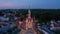 Aerial view of Saint-Joseph church at dusk in Krakow