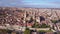 Aerial view of Salamanca with historic cathedral elevated over city, Spain