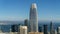 Aerial view of Salesforce tower and buildings on a summer day