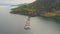 Aerial view of salmon farm in Norway