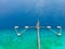 Aerial view a salt loading dock on Bonaire