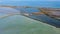Aerial view of salt marshes Las Salinas de Santapola, Spain.