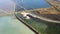 Aerial view of salt marshes Las Salinas de Santapola, Spain.