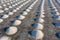 Aerial view of Salt in salt farm ready for harvest, Thailand