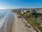 Aerial view of San Clemente coastline town and beach