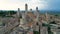 Aerial view of San Gimignano in Tuscany, Italy. UNESCO World Heritage Site