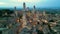 Aerial view of San Gimignano in Tuscany, Italy. UNESCO World Heritage Site