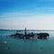 Aerial view at San Giorgio Maggiore island, Venice