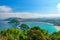 Aerial view of San Sebastian or Donostia with beach La Concha in a beautiful summer day, Spain