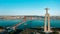 Aerial view of Sanctuary of Christ the King, Santuario de Cristo Rei in Portugal