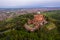 Aerial view of sanctuary of Madonna di San Luca in Bologna