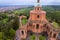 Aerial view of sanctuary of Madonna di San Luca in Bologna