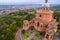 Aerial view of sanctuary of Madonna di San Luca in Bologna