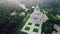 Aerial view of The Sanctuary of Oropa in tj Italian Alps.