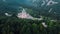 Aerial view of The Sanctuary of Oropa in tj Italian Alps.