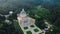 Aerial view of The Sanctuary of Oropa in tj Italian Alps.