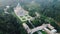 Aerial view of The Sanctuary of Oropa in tj Italian Alps.