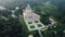 Aerial view of The Sanctuary of Oropa in tj Italian Alps.