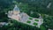 Aerial view of The Sanctuary of Oropa in tj Italian Alps.