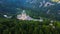 Aerial view of The Sanctuary of Oropa in tj Italian Alps.