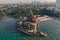 Aerial view of the Sanctuary of Truth in Pattaya, Thailand