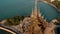 Aerial view of the Sanctuary of Truth in Pattaya, Thailand