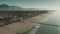 Aerial view of the sand beach of Forte dei Marmi. Italy