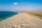 Aerial view on sand dunes in Chaves beach Praia de Chaves in Bo