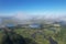 Aerial view of the sand extraction port on the banks of the Paraiba River in the Paraiba Valley, Sao Paulo, Brazil. 2023