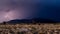 Aerial view of Sandia Mountains on a stormy day in New Mexico, USA