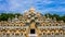 Aerial view sandstone pagoda in Wat Pa Kung Temple, Wat Prachakom Wanaram, Roi Et, Thailand