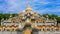 Aerial view sandstone pagoda in Wat Pa Kung Temple, Wat Prachakom Wanaram, Roi Et, Thailand