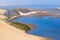 Aerial view on Sandwich harbour in Namibia