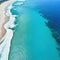 Aerial view of sandy clear turquoise Mediterranean Photo
