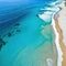 Aerial view of sandy clear turquoise Mediterranean Photo