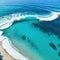 Aerial view of sandy clear turquoise Mediterranean Photo