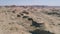 Aerial view of sandy rocks desert in the World Town of Demons of Karamay, Xinjiang, China