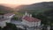 Aerial view of Santa Casilda shrine at sunset, La Bureba Burgos province, Castile-Leon .