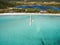 Aerial view of Santa Giulia beach in Corsica Island in France