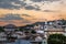 Aerial view of Sao Joao del Rei at sunset - Sao Joao del Rei, Minas Gerais, Brazil