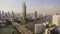 Aerial view of sathorn bridge crossing chao praya river in heart