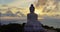 Aerial view scenery cloud in beautiful sky behind Phuket Big Buddha at sunset.