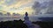 Aerial view scenery cloud in beautiful sky behind Phuket Big Buddha at sunset.