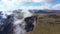 Aerial view of scenery Drakensberg mountains landscape beyond the clouds height.