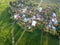 Aerial view scenery of paddy field at village Malays