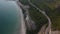 Aerial view of the scenic Cliffs on a sea coast.