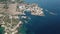 Aerial view of scenic coastline of Plemmirio in Sicily